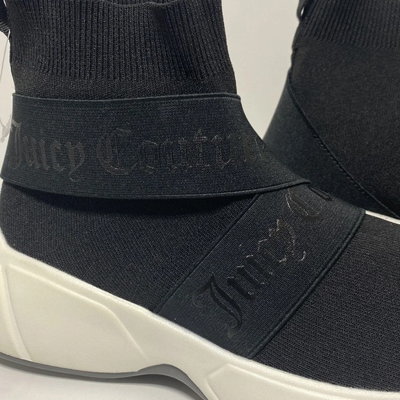 Juicy Couture Y2K Inspired Streetwear Black Platform NEW Knit Sock Sneakers Sz.8 - Picture 7 of 10